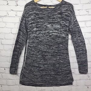 Ellen Tracy Womens Sweater Size M Heathered Gray Knit Pullover Tunic